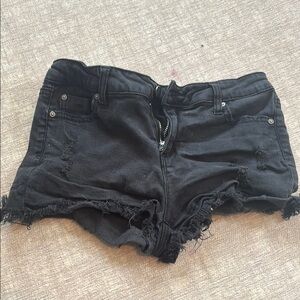 Tractr Black Frayed Jean Shorts